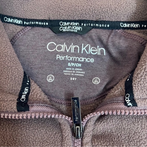 Calvin Klein Performance Purple Fleece Zip Up Jacket Size Small - Picture 6 of 10